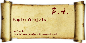 Papiu Alojzia névjegykártya